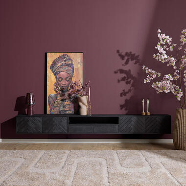 StarFurn - Zwevend tv-meubel New York 240 cm - zwart