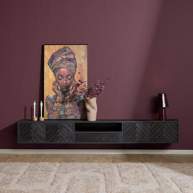 StarFurn - Zwevend tv-meubel New York 200 cm - zwart