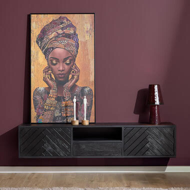 StarFurn - Zwevend tv-meubel New York 160 cm - zwart