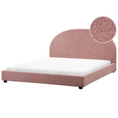 VAUCLUSE - Tweepersoonsbed - Pastelroze - 180 x 200 cm - Bouclé