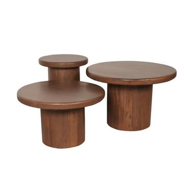 StarFurn - Salontafel Maya set van 3 - walnoot