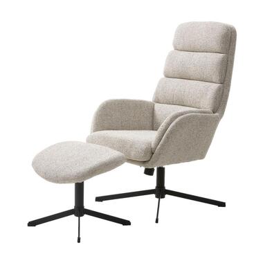 Nordic Home - Khan fauteuil met voetensteun - off white