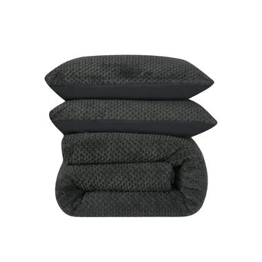 Dekbedovertrek Fur Teddy 240x220 - Fluweelzacht & Knus Design - Antraciet