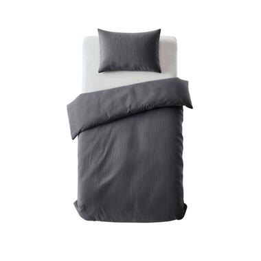 Dekbedovertrek Velvet Cartier 140x220 - Fluweelzacht Uni Design - Antraciet