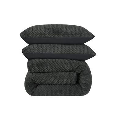 Dekbedovertrek Fur Teddy 140x220 - Fluweelzacht & Knus Design - Antraciet