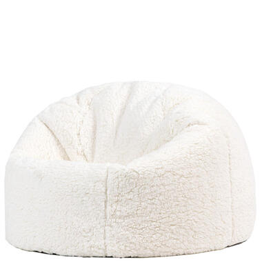 icon - Kingston Kinderzitzak Stoel - Fluffy Pluche Teddy - Wit