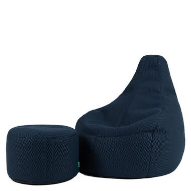 icon - Dalton XL Zitzak Fauteuil met Poef - Gaming - Marineblauw