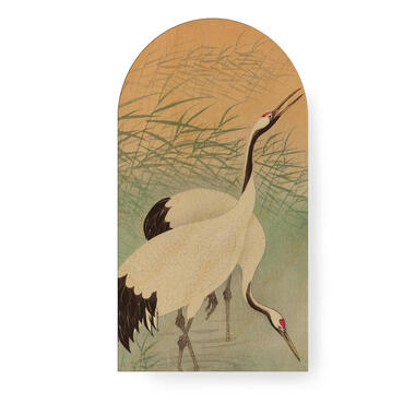 Art for the Home Canvas Boogvormig Kraanvogels in de Ochtend 100x54cm