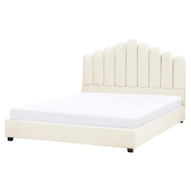 VINCENNES - Bed - Gebroken wit - 160 x 200 cm - Fluweel