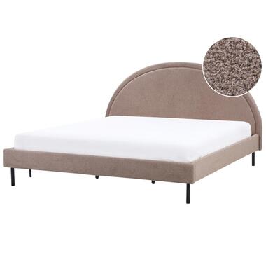 MARGUT - Bed - Taupe - 180 x 200 cm - Bouclé