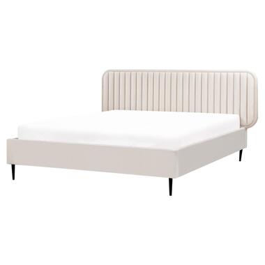 BRIN - Tweepersoonsbed - Beige - 160 x 200 cm - Fluweel