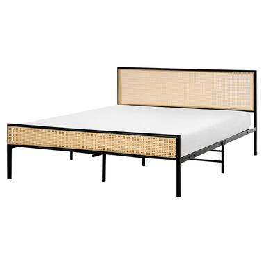 AVANTON Tweepersoonsbed Zwart 160 x 200 cm PE rotan