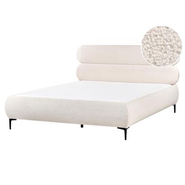 LESSAY - Tweepersoonsbed - Off-white - 160 x 200 cm - Bouclé