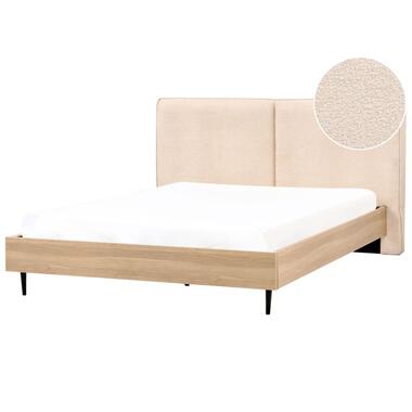 IZERNORE - Bed - Beige - 180 x 200 cm - Bouclé