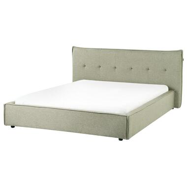 LESTRE - Tweepersoonsbed - Groen - 160 x 200 cm - Linnen