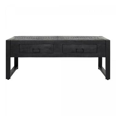 StarFurn - Rechthoekige salontafel Boaz met 2 lades - 120 cm - zwart