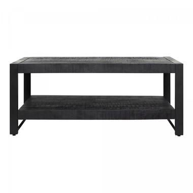 StarFurn - Rechthoekige salontafel Boaz met onderblad - 110 cm - zwart