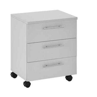 Ladeblok Ben - 3 lades - met wielen - wit