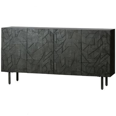 WOOOD Counter Dressoir - Hout - Zwart - 83x160x40