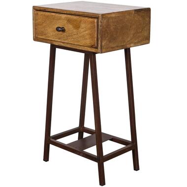 WOOOD Skybox Sidetable - Hout/Metaal - Naturel - 70x45x30