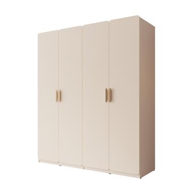 Meubella - Luzon - Kledingkast 4 deurs - Beige - 179x58x210 cm
