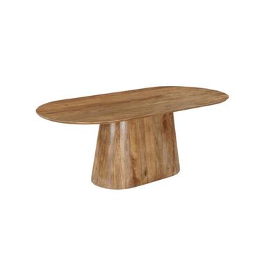 Mangohoutonline - Eettafel Nova Deens 180x90cm Ovaal - Bruin - Mahom