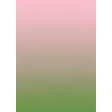 ESTAhome fotobehang dip dye motief groen en roze - 2 x 2.79 m
