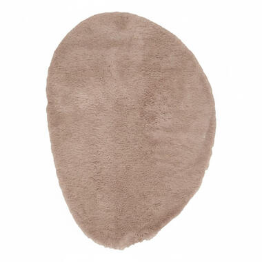 Interieur05 organisch hoogpolig vloerkleed Furr Stone bruin - 160 x 230 cm