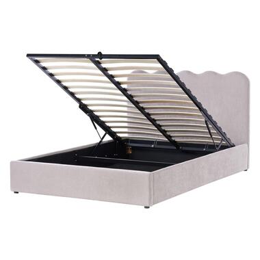 NANTERRE - Bed met opbergruimte - Beige - 140 x 200 cm - Stof
