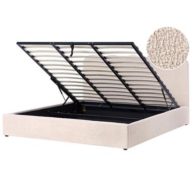 NANTERRE Bed met opbergruimte Beige 180 x 200 cm Bouclé