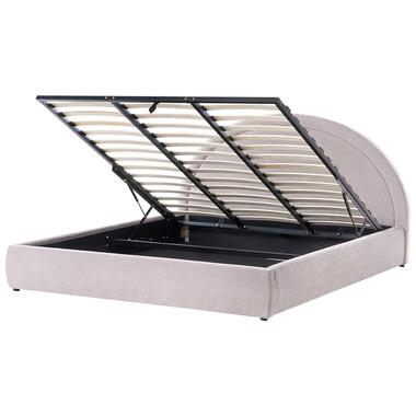 MOUZON - Bed met opbergruimte - Beige - 180 x 200 cm - Stof