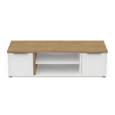 CALICOSY - Tv-meubel met 2 nissen ACCESS - Eikenhout - 39,1x134,8x39,6 cm