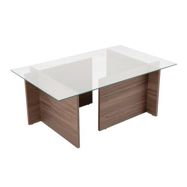 CALICOSY - Salontafel met glazen blad NOAH - 65x105x40 cm