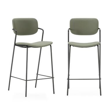 CALICOSY - Set van 2 krukken met zwarte MAIKA - 51x44x66 cm