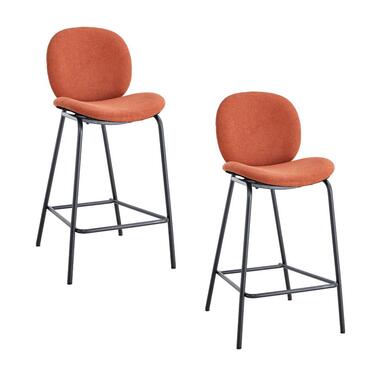 CALICOSY - Set van 2 krukken in stof CORI - 54x43x66 cm