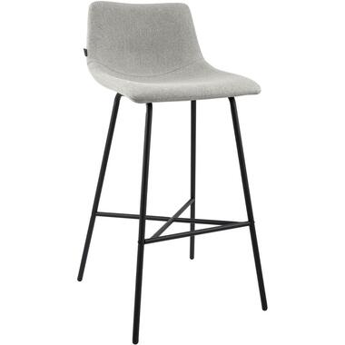 CLP Barkruk Altona zwart Frame - Stof - grijs