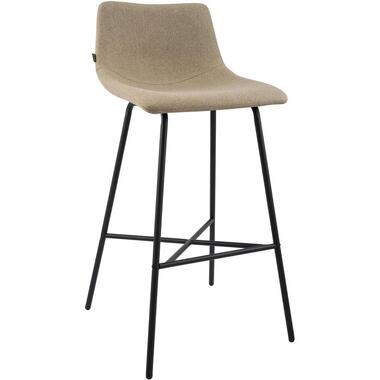 CLP Barkruk Altona zwart Frame - Stof - taupe