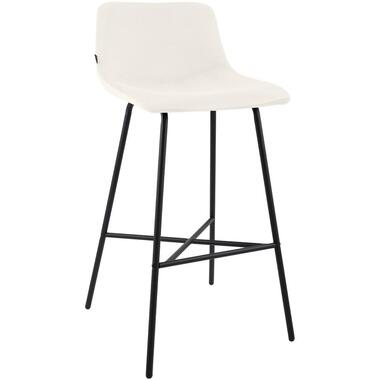 CLP Barkruk Altona zwart Frame - Fluweel - creme