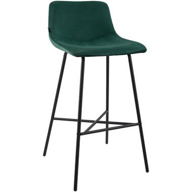 CLP Barkruk Altona zwart Frame - Fluweel - groen