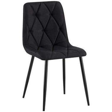 CLP Eetkamerstoel Clairton zwart Frame - Stof - zwart