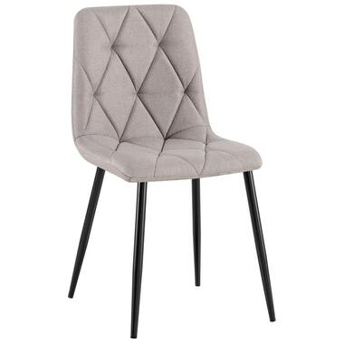 CLP Eetkamerstoel Clairton zwart Frame - Stof - licht grijs