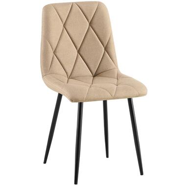 CLP Eetkamerstoel Clairton zwart Frame - Stof - taupe