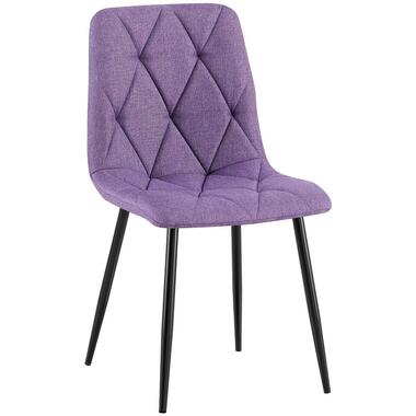 CLP Eetkamerstoel Clairton zwart Frame - Stof - purper