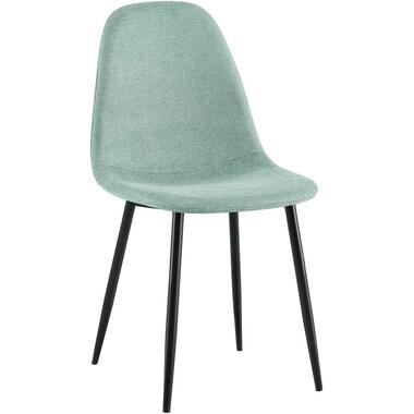 CLP Eetkamerstoel Napier zwart Frame - Stof - lichtgroen