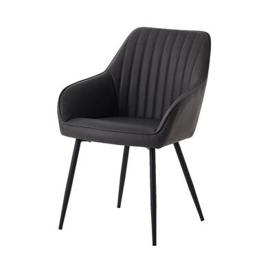 Nordic Home - Angelo armstoel pu-leer streep - grijs