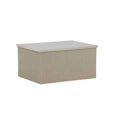 Bijzettafel Rechthoek - Beige MDF - 80x60x40cm - Lenox