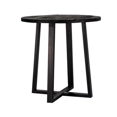 Bartafel Rond - Zwart Mangohout - 110x110x90cm - Lowie