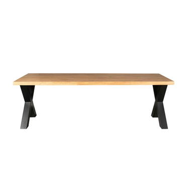 Eettafel Rechthoek Mangohout - X-Poot - 220x100x76cm - Denver