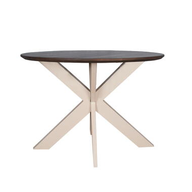 Eettafel Rond Walnoot/Beige - 150x150x76cm - Madison