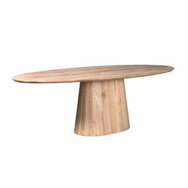 Eettafel Ovaal Naturel Hout - 240x120x76cm - Riga